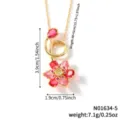 Collana con ciondolo in zircone di rame a forma di loto, design di nicchia chic, regalo elegante - N01634-5