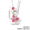 Autumn lotus zirconia pendant necklace silver tone stylish jewelry gift variant n01634 - N01634-6
