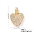 Détail de pendentif cœur doré avec dimensions 2.8x2.0cm et poids 5.9g avec zircons étincelants. - Pendentif Cœur Seul (N00888GW-V)