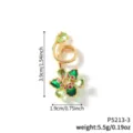 Green Zirconia Lotus Flower Pendant Copper Gold Fashion Variant Necklace Jewelry Gift - P5213-3