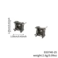 Vintage schwarze Zirkon quadratische Ohrstecker, Kupfer Gothic Stil unisex Modeschmuck. - Palast Vintage Quadratische Ohrstecker (E03740-25)