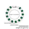Luxury silver-toned green and clear oval zircon bracelet with 17.5cm length info - Oval Green And White Zirconia (KSB00068) / 17.5cm/Pack / White Gold