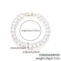 Elegant oval-cut clear cubic zirconia tennis bracelet in polished silver finish - Oval Pure White Zirconia (KSB00068) / 18cm / White Gold