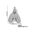 Pendentif lettre M en argent pavé de zircons étincellants, bijou bulle tendance et brillant - Pendentif Lettre M Seul (N00888SW-M)