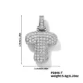 Pendentif Lettre T Pave Strass Bubble Collier Mode Chaine Clavicule Argent Bijouterie - Pendentif Lettre T Seul (N00888SW-T)