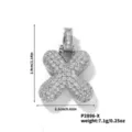 Pendentif Collier Lettre X Bulle Pavé Diamant Mode Argent Cristal Bijou Initial Bijoux - Pendentif Lettre X Seul (N00888SW-X)