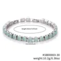 Detailed view of the colorful zircon round bracelet, highlighting fine craftsmanship and extension. - White K Cyan Stone