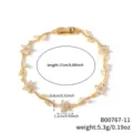 Exquisite floral cubic zirconia bracelet detail, shining stone and delicate vine design. - B00767-11