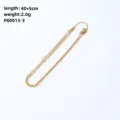Detailed view of fine golden stainless steel link chain necklace with 40+5cm length - Chain Only (Without Pendant) / 40+5cm O-chain