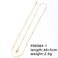 Elegant golden snake chain necklace with small gold beads detail, 40+5cm length and lobster clasp - Chain Only (Without Pendant) / 40+5cm Beaded Snake Chain