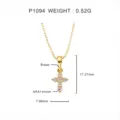 Vintage minimalist brass cross pendant necklace with AAA zircon stones in gold finish - Cross Pendant (P1094) / Gold