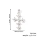Elegant silver cubic zirconia cross pendant with 3.25cm height and 2g weight details - Silver White Zirconia Cross Style (P5219-6)