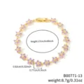 Dimensioni e peso dettagliati per il bracciale a stella con zirconi viola placcato oro - Oro con Zirconia Viola (B00771-13)