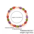 Bracciale oro rosa con cristalli di zircone ovali colorati, lunghezza 17 cm per donna. - 17cm / Oro Rosa Multicolore
