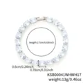 Elegante bracciale in argento con zirconi ovali blu chiaro per donna lunghezza 17cm - 17cm / Argento Pietra Bianca
