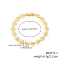 Bracciale a stella in rame placcato oro con pietre di zircone, lungo 17 cm - Oro con Zirconia Bianca (B00771-7)