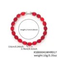 Elegante bracciale tennis con cristalli rossi ovali con specifiche di peso e lunghezza - 17cm / Argento Strass Rosso