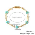 Gold floral cubic zirconia bracelet ins style fashion jewelry for women elegant charm accessory - B00767-27