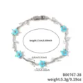 Ins style blue flower zircon bracelet for women elegant luxury fashion trendy jewelry - B00767-28