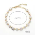 Bracciale dorato con pietre a goccia e specifiche di lunghezza di 17+5cm - Goccia d'Acqua Trasparente (B00754-24)