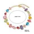 Splendido bracciale con pietre preziose multicolori e una raffinata catena dorata - Mix Multicolore (B00754-25)