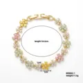 Elegant multicolor crystal flower bracelet in gold plating, length 16+2cm, 11.5g - Multicolor Flower (B00842-1) / 16+2cm