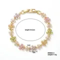 Elegant colorful floral zircon bracelet for women with length and weight markers - Mixed Warm Color Flower (B00842-3) / 16+2cm
