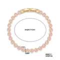 Elegant gold plated tennis bracelet with pink star-shaped crystals and 17+2cm length - Light Pink