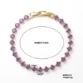 Elegant gold plated tennis bracelet with square purple zircons and 17+2cm extension - Purple