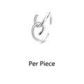 Elegante ear cuff de plata con nudo de cuerda, pendiente vintage sin agujeros - Clip de Oreja de Nudo (1 Pieza) / Oro blanco