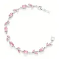 Elegant zilveren wijnstok armband met fonkelende roze ovale en marquise edelstenen - Zilver Roze Steen
