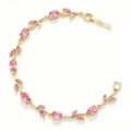 Elegant gouden rankarmband met ovaal en marquise geslepen roze edelstenen - Goud Roze Steen