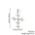 Élégant pendentif croix trèfle en argent avec oxydes de zirconium, longueur 3,25 cm. - Style Croix Trèfle Zirconia Clair (P5219-6)
