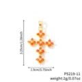 Élégant pendentif croix trèfle doré avec des pierres d'oxyde de zirconium orange vif - Style Croix Trèfle Zirconia Jaune-Orange (P5219-11)