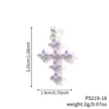 Pendentif croix trèfle en argent avec zircone violette, design léger de 2g - Style Croix Trèfle Zirconia Violet (P5219-18)