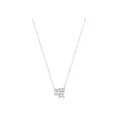 Collar minimalista de plata con un colgante único del carácter chino 'O' para mujer. - Colgante de Carácter Oh (P305) / Oro blanco