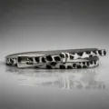 Stylish black and white animal print thin belt with silver buckle for dresses and suits. - White Leopard Print