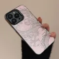 Luxurious pink laser dragon phone case for iPhone 15 Pro Max with protective camera rim. - Pink Dragon / iPhone 13 Pro / Silver Black
