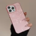 Pink embossed iPhone case featuring a detailed Chinese dragon motif and laser finish - iPhone 13 Pro / Silver Pink (Mist-riding Dragon)
