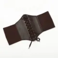 Cinturón de corsé elástico marrón oscuro para mujer, correa ajustable y elegante. - Caramelo