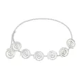 Silver metal waist chain with unique spiral circular design, sweet cool style accessory. - Silver