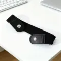 Cinturón elástico sin hebilla invisible stretch para vaqueros ajustable confort unisex. - Negro