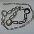 Silver metal ring chain belt Y2K aesthetic body chain fashion waist accessory for women - Three-Section Silver
