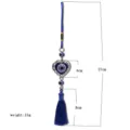 Adorno colgante de ojo turco azul con borla de corazón y dimensiones de 27cm de largo - Corazón