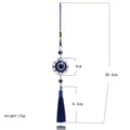 Amuleto de ojo turco azul para coche con borla y medidas de 26,5 cm de longitud. - Redondo