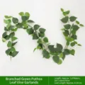 1.8m artificial pothos vine with 100 green leaves for home wall decoration - 1.8m Vine / 100 Pieces/Pack / Branched Pothos Leaves