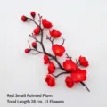 28cm artificial red plum blossom branch with 11 silk flower heads for home decor - Xiao Jian Plum / Approx. 28cm / Red