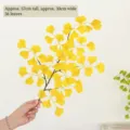 Artificial yellow ginkgo leaf branch with 56 leaves for home and wedding decoration - Glued Colored Ginkgo / 56 Leaves / Glued Yellow Ginkgo