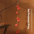 Artificial red persimmon fruit string hanging wall ornament length 85-90cm for home decor - Red