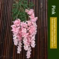 Pink artificial wisteria hanging flower branch 96cm for indoor home decoration - Laburnum Wisteria / Set of 2 Branches / Pink